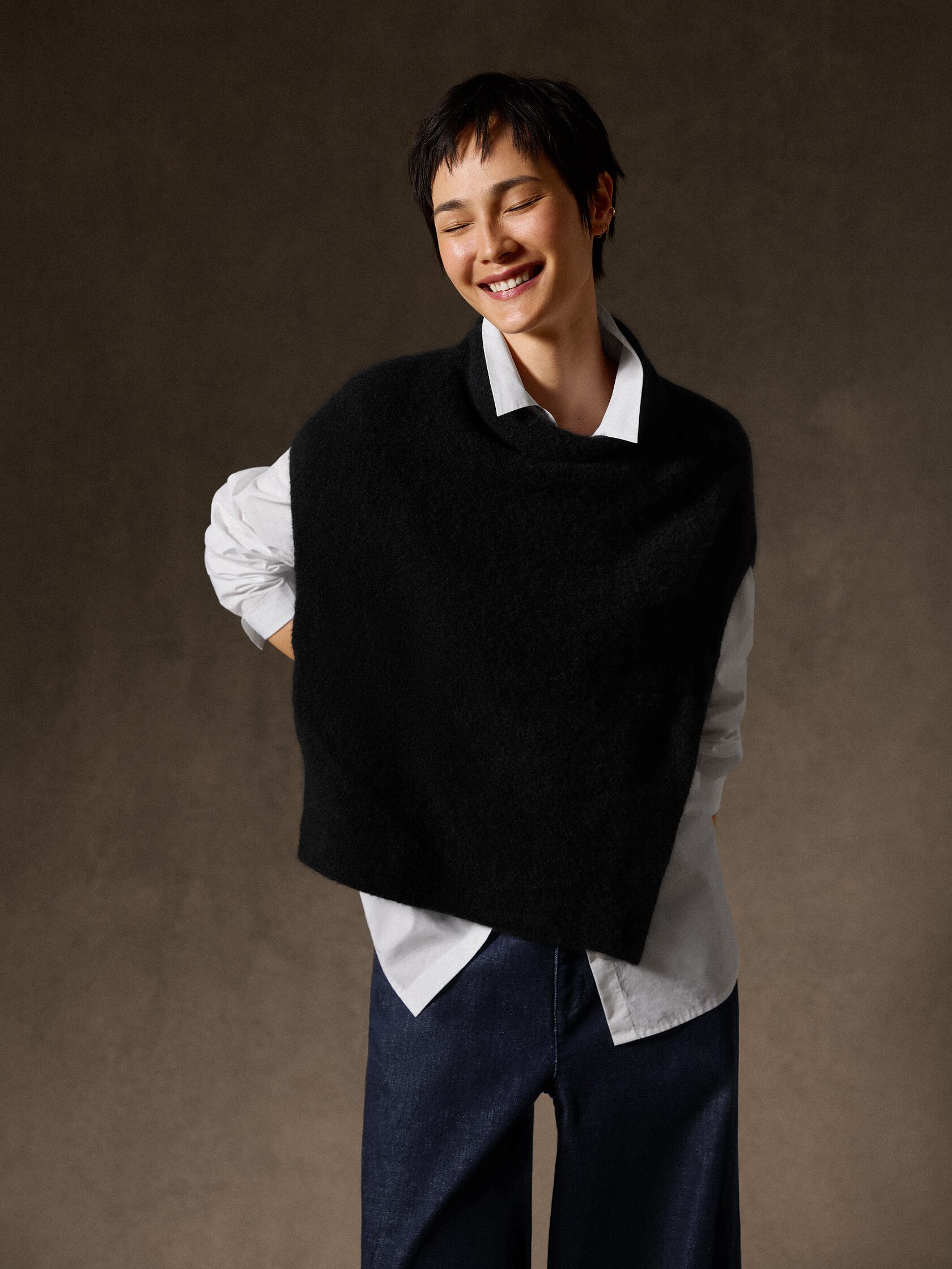 Cashmere Silk Bliss Funnel Neck Poncho