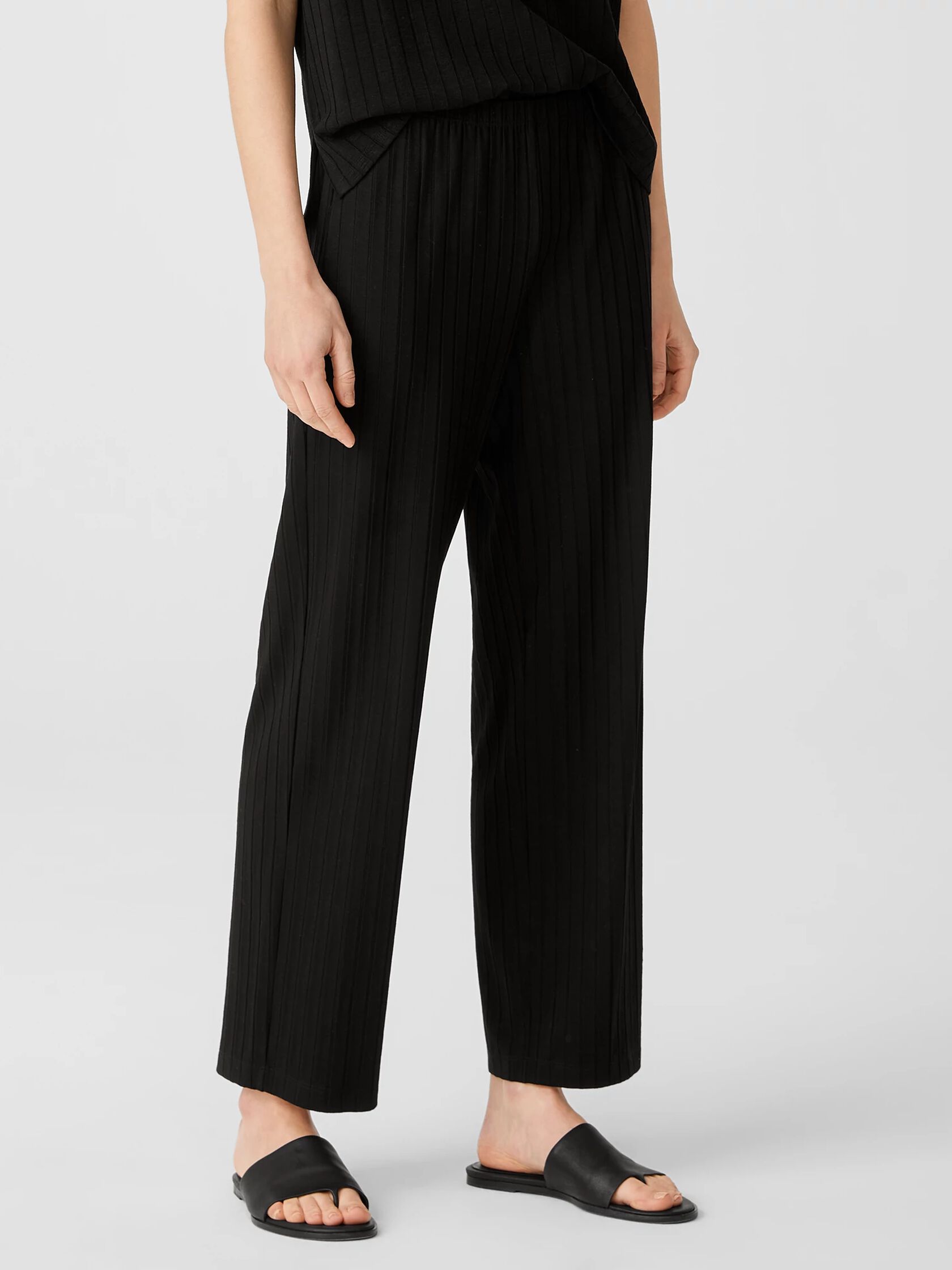 Washable Stretch Rib Straight Pant