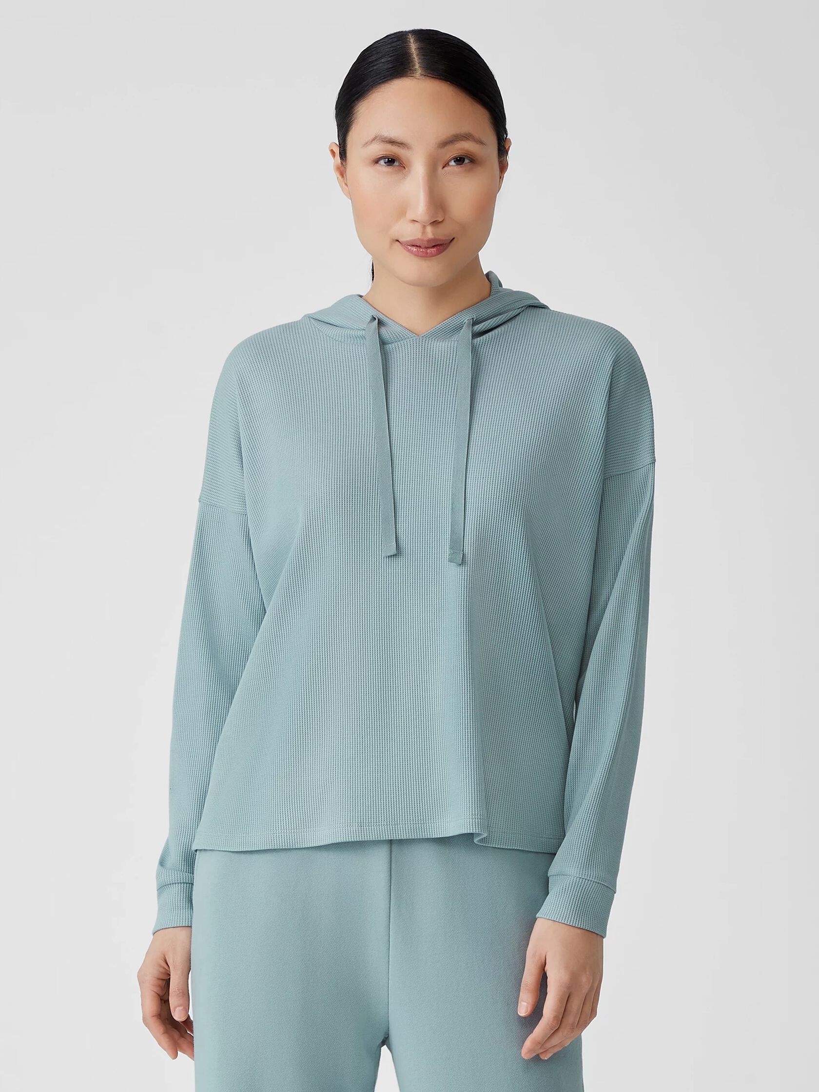 Cozy Waffle Knit Hooded Top