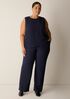Washable Stretch Crepe Straight Pant