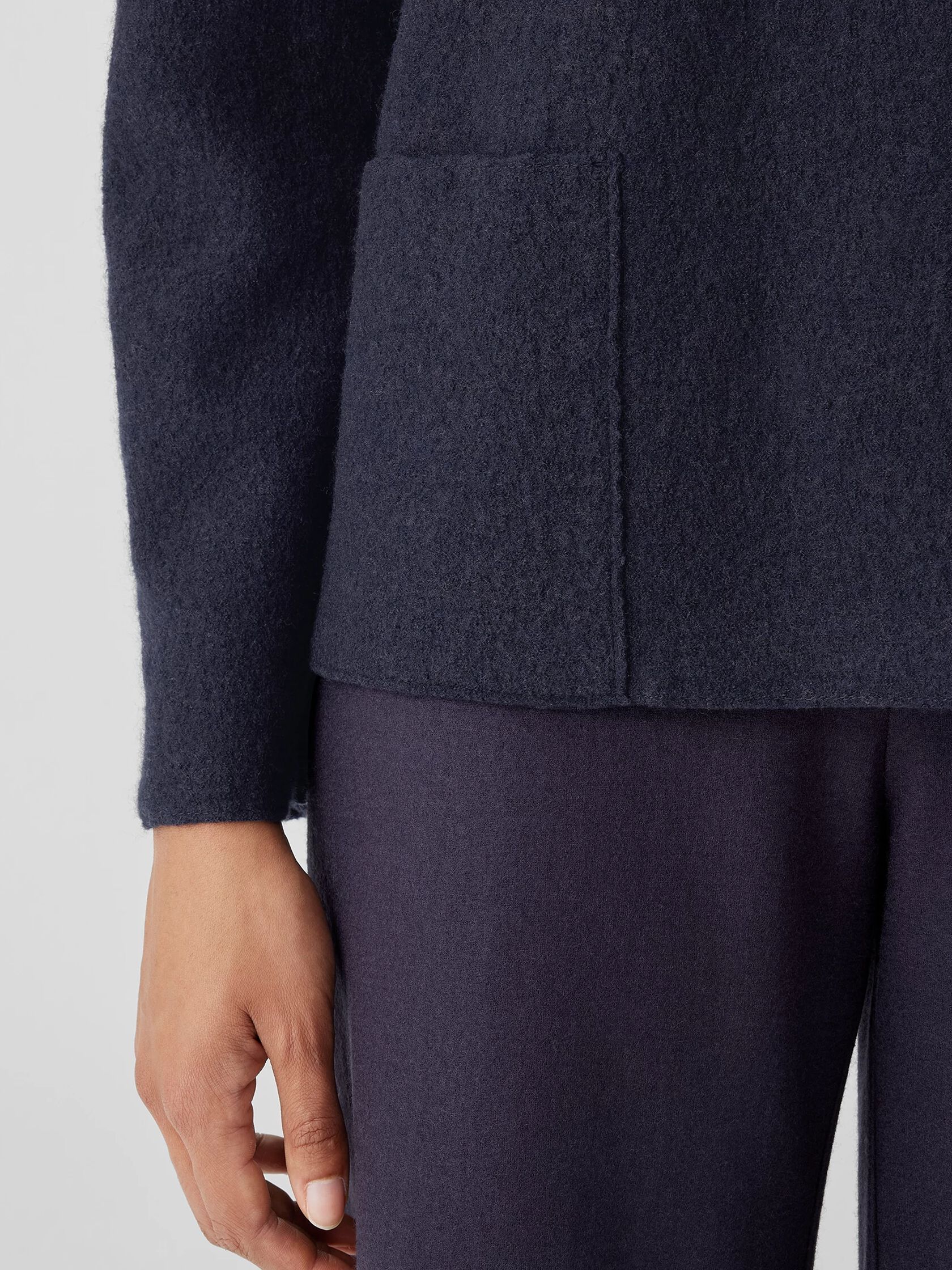 Lightweight Boiled Wool Bateau Neck Top in Regenerative Wool