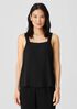 Silk Georgette Crepe Square Neck Tank