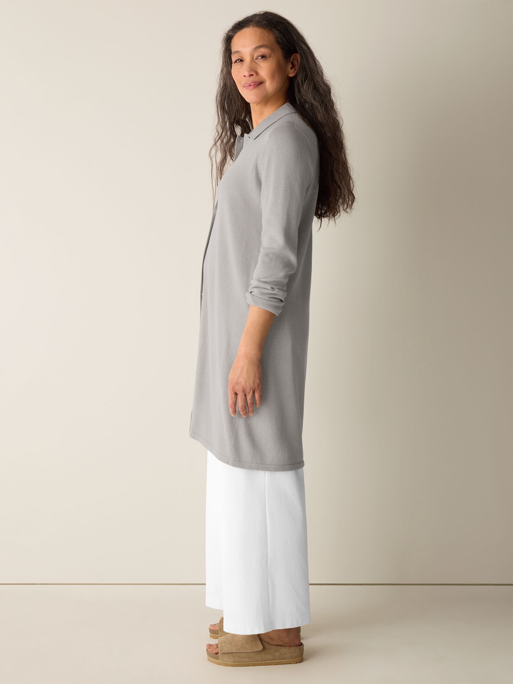 Peruvian Cotton Blend Long Cardigan