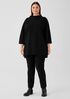 Lightweight Boiled Wool Funnel Neck Top in Regenerative Wool