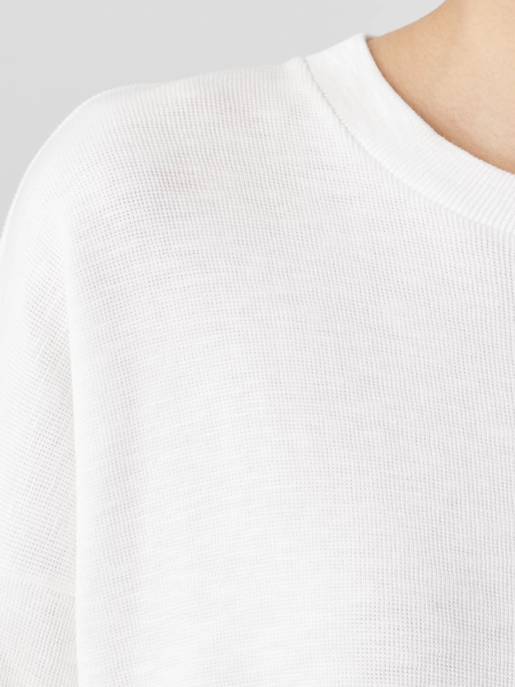 Organic Cotton Slubby Rib Knit Crew Neck Top