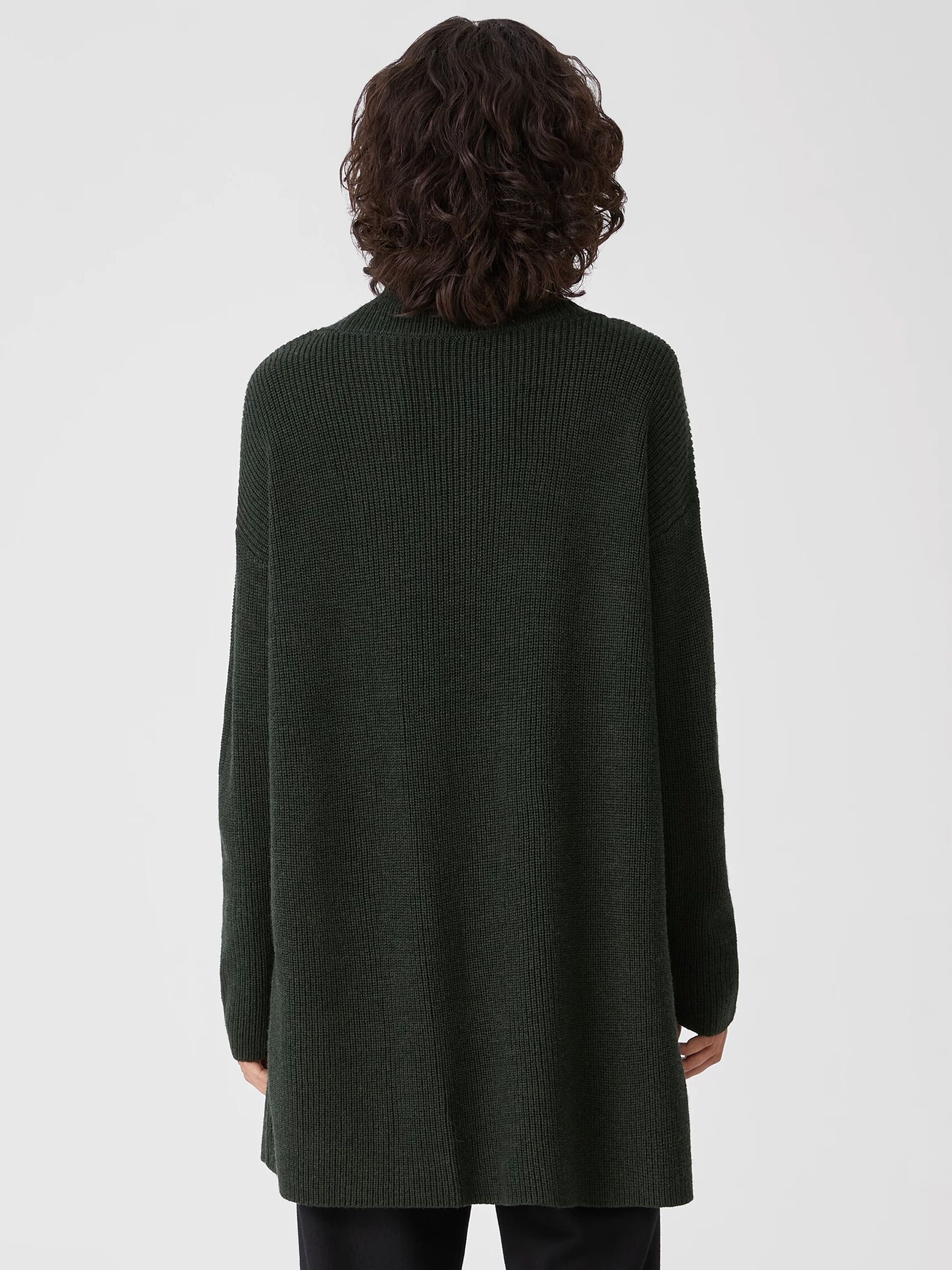 Merino Wool Turtleneck Long Top