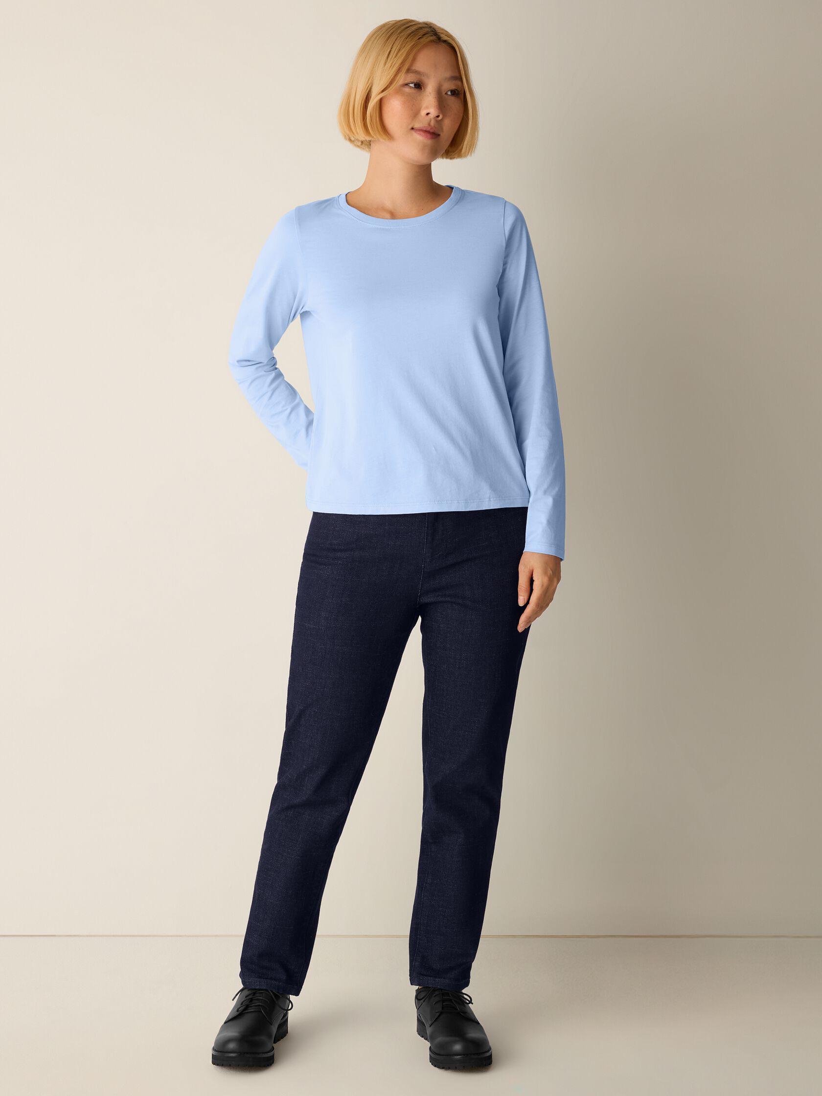 Organic Pima Cotton Jersey Long-Sleeve Tee