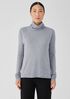 Ribbed Pima Cotton Blend Turtleneck Top