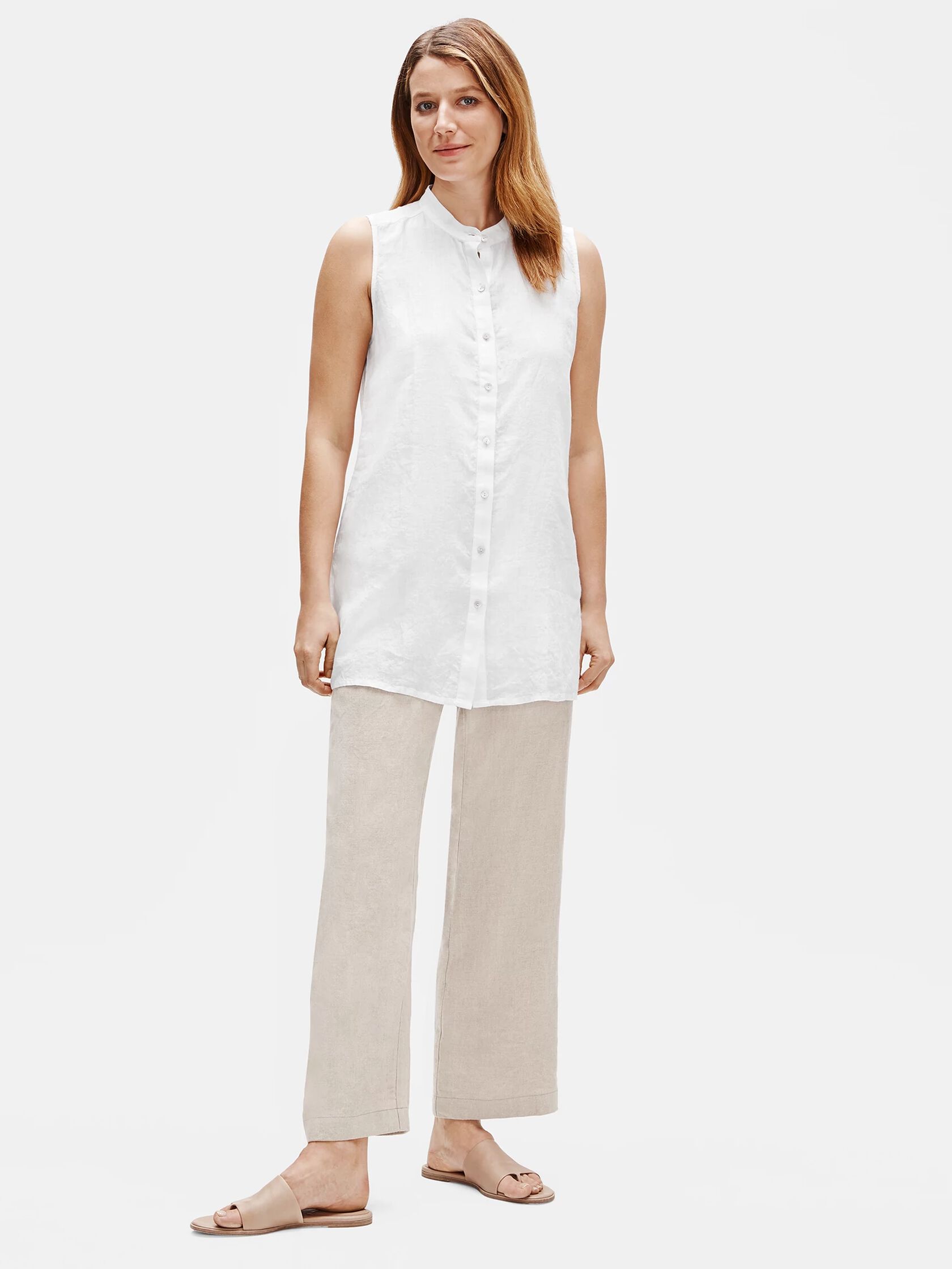 Organic Handkerchief Linen Sleeveless Shirt