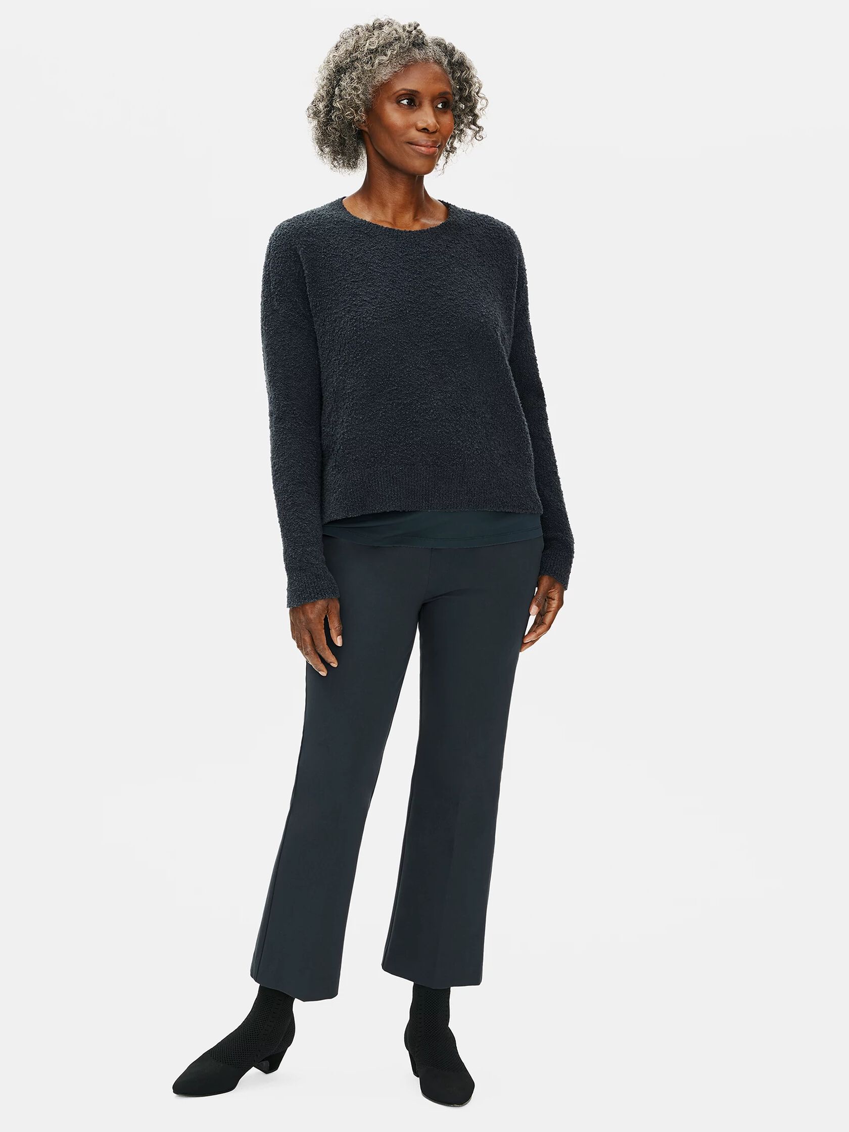 Organic Cotton Twill Flare Cropped Pant