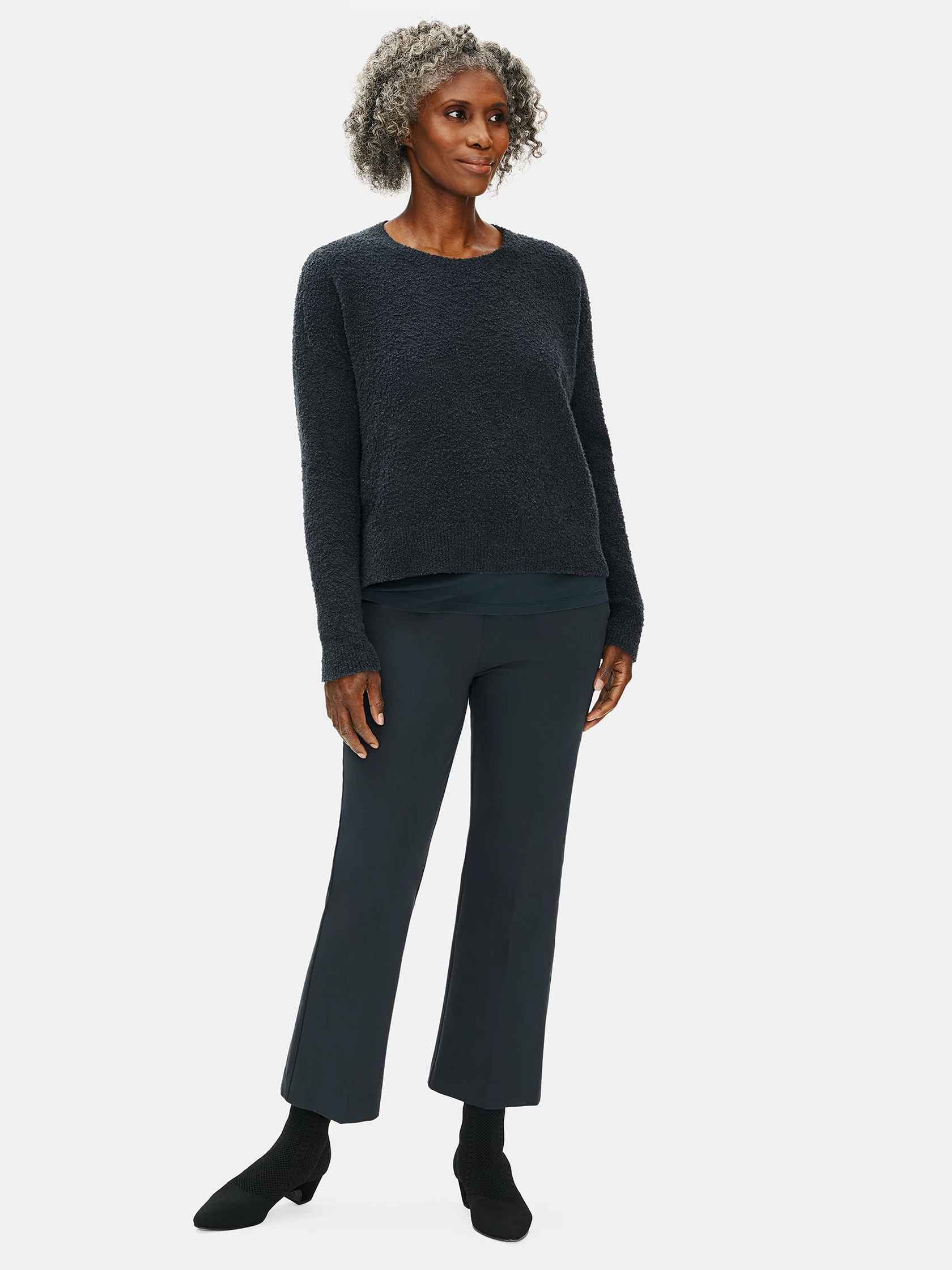 Organic Cotton Twill Flare Cropped Pant