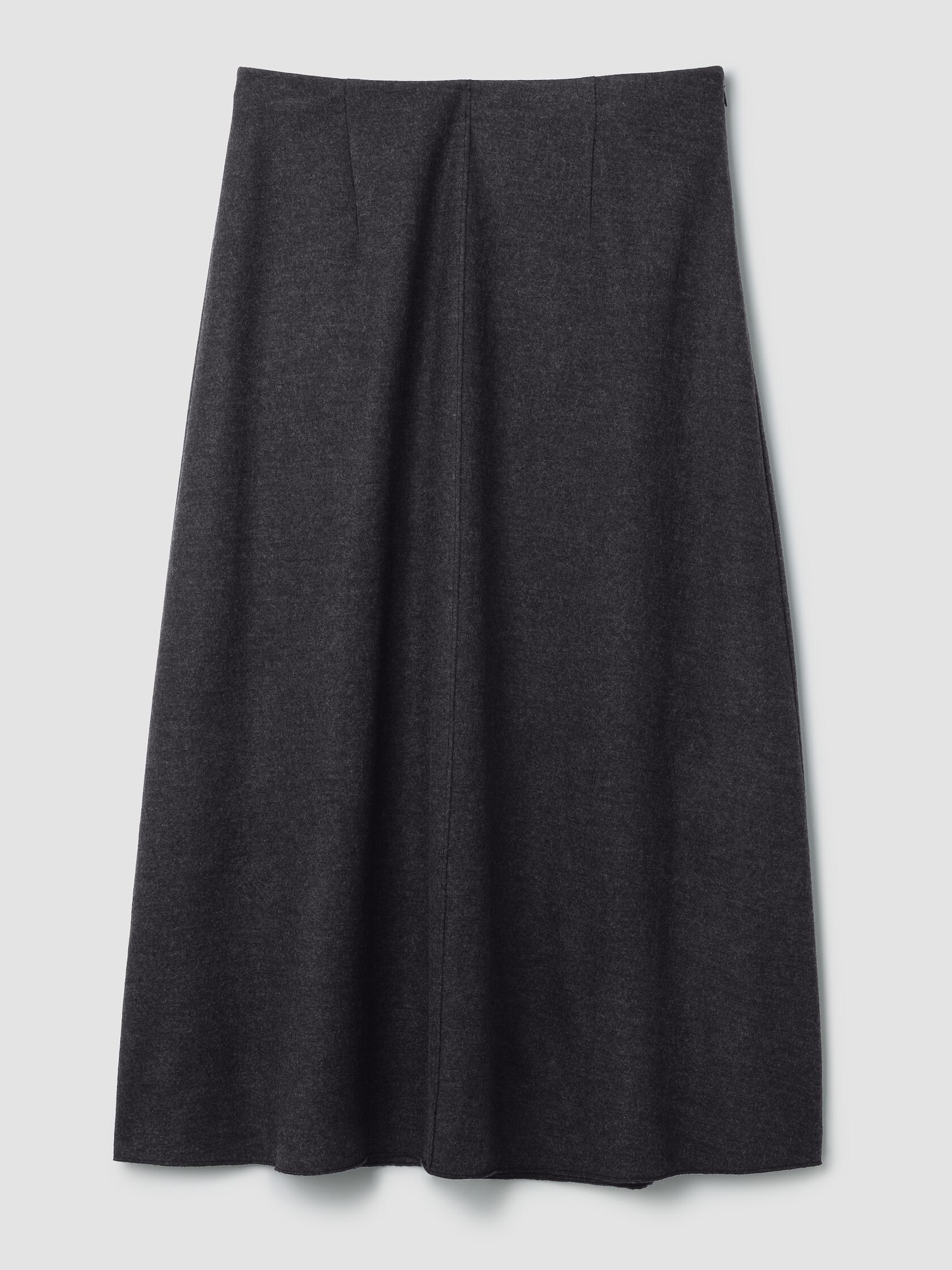 Mélange Boiled Wool Jersey A-Line Skirt in Regenerative Wool