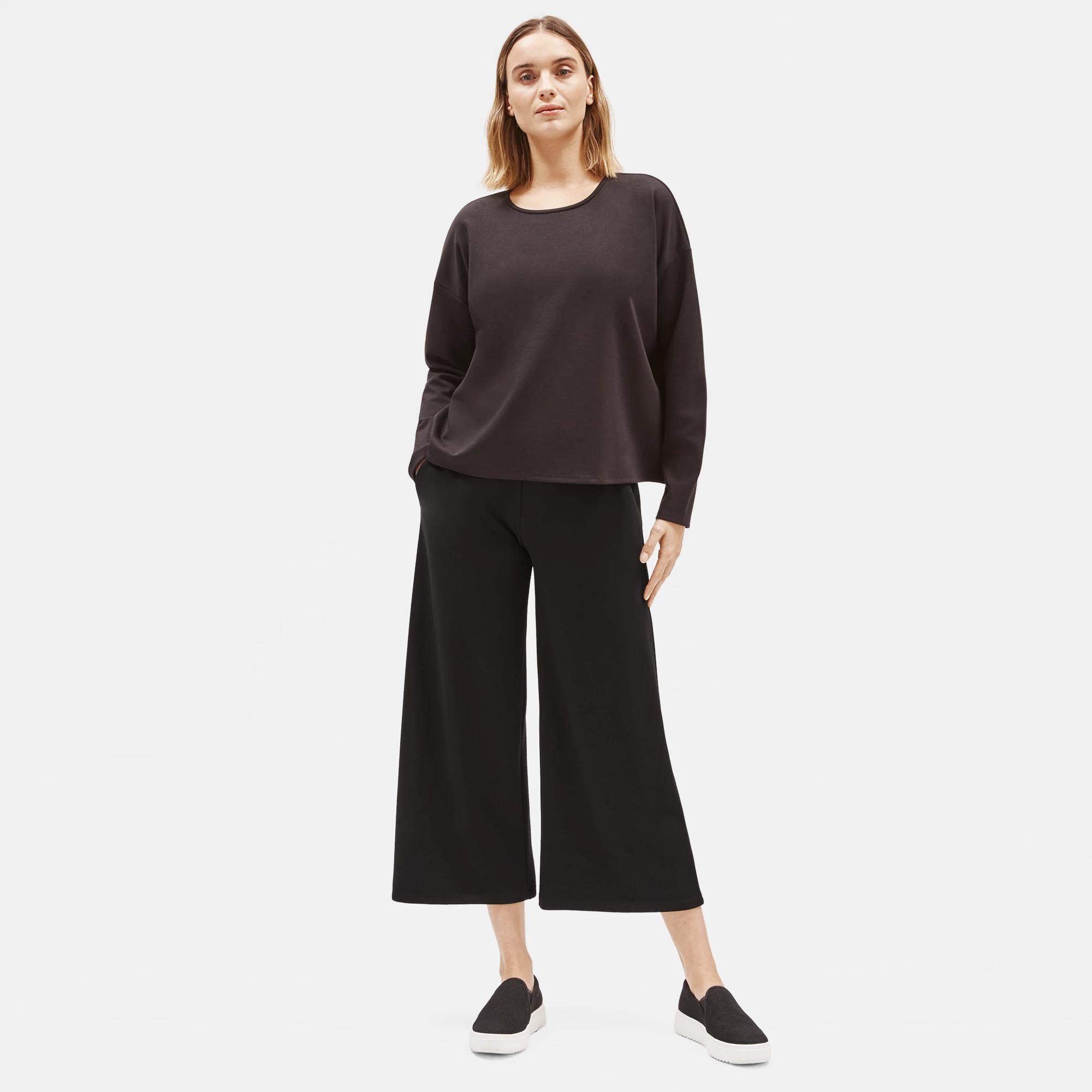 Flex Tencel Ponte Wide-Leg Pant 