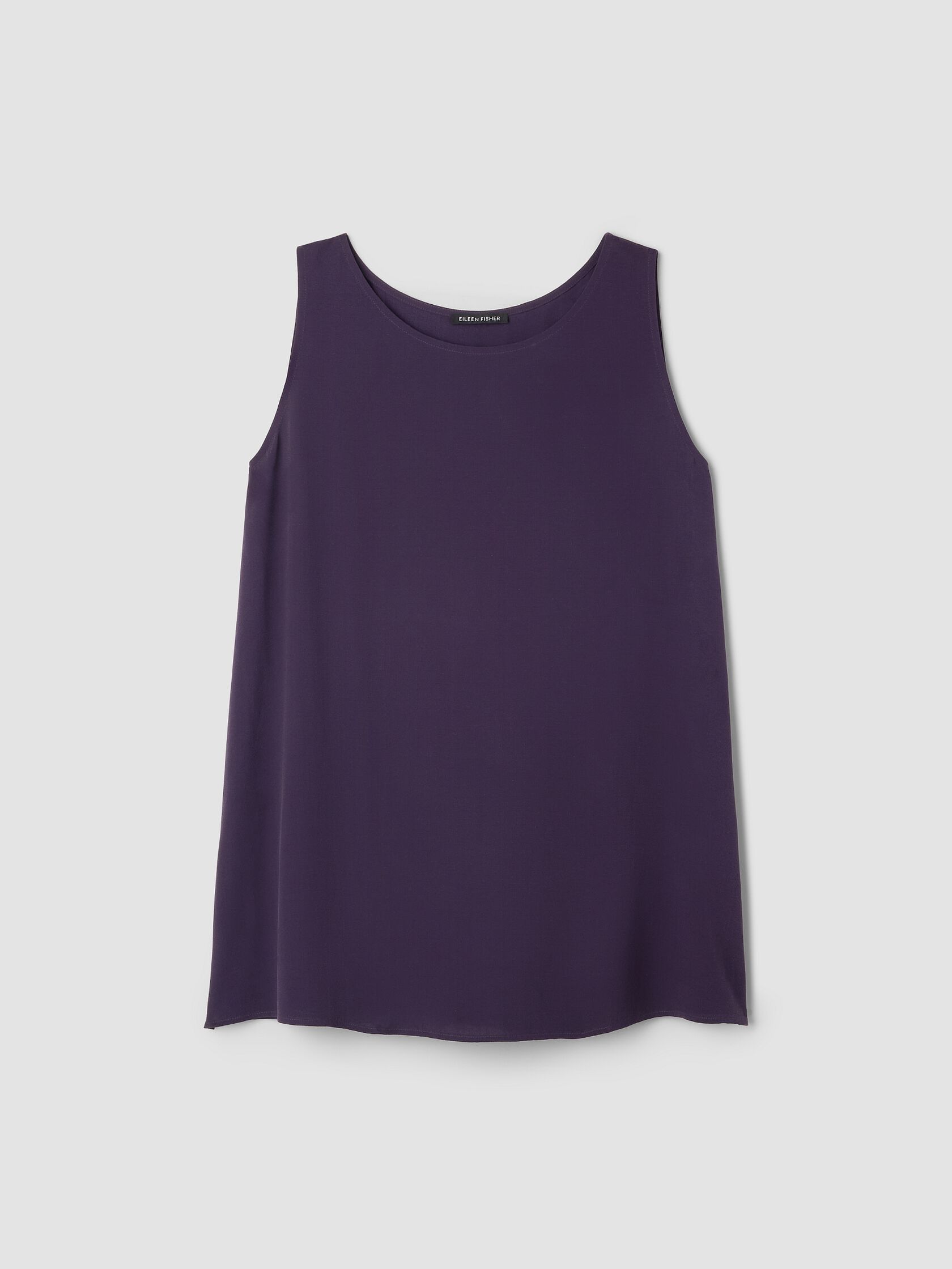 Silk Georgette Crepe Ballet Neck Long Tank