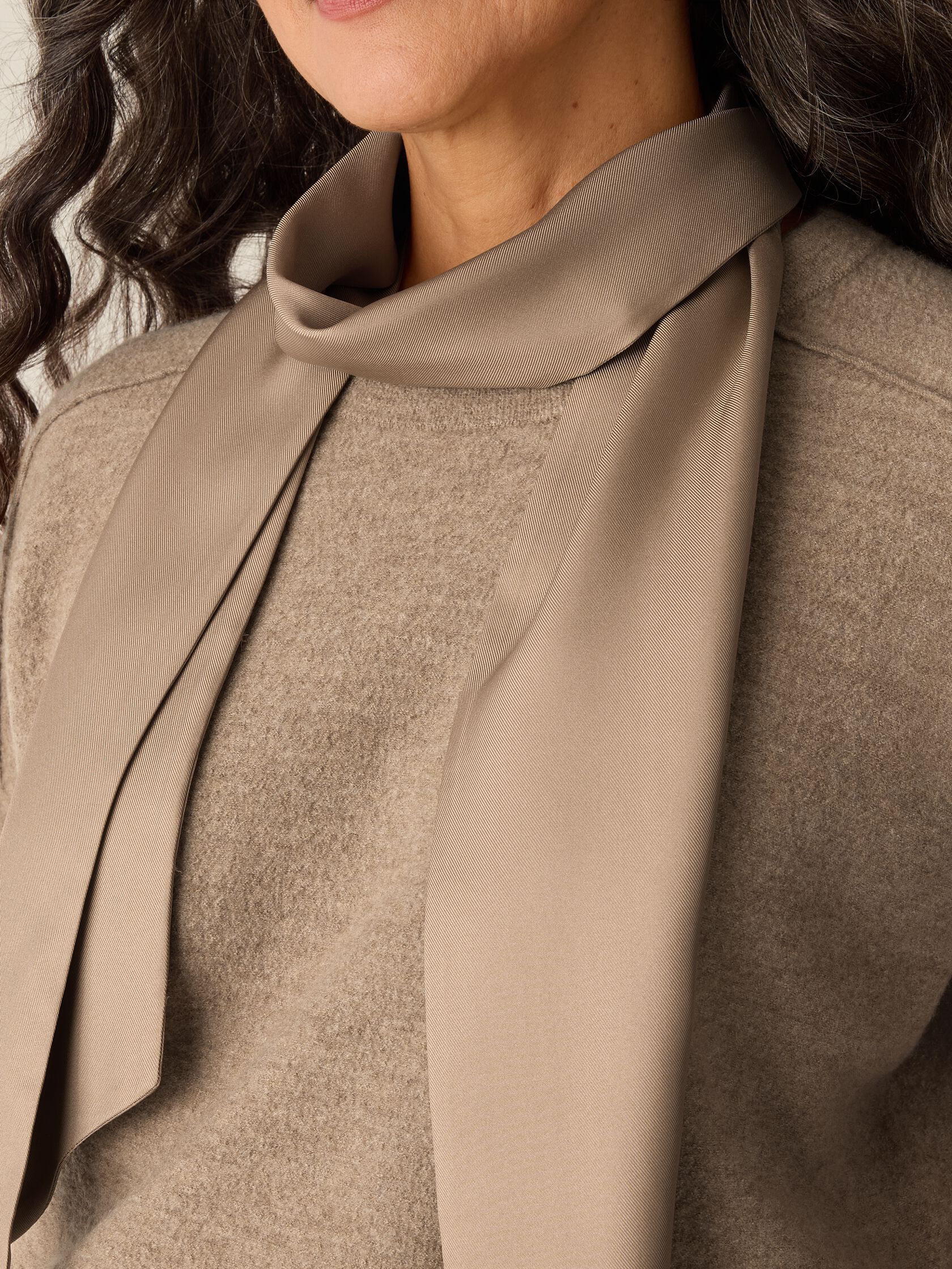 Silk Twill Double Tie Scarf