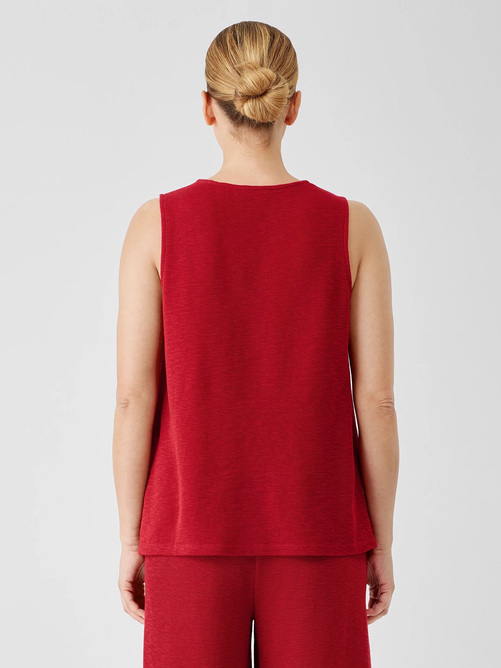 Organic Cotton Slubby Rib Knit Crew Neck Tank