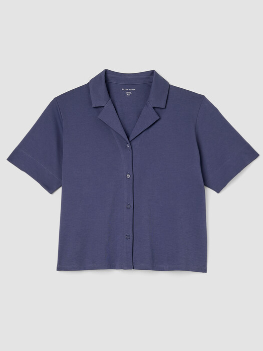 Organic Cotton Interlock Notch Collar Sleep Shirt