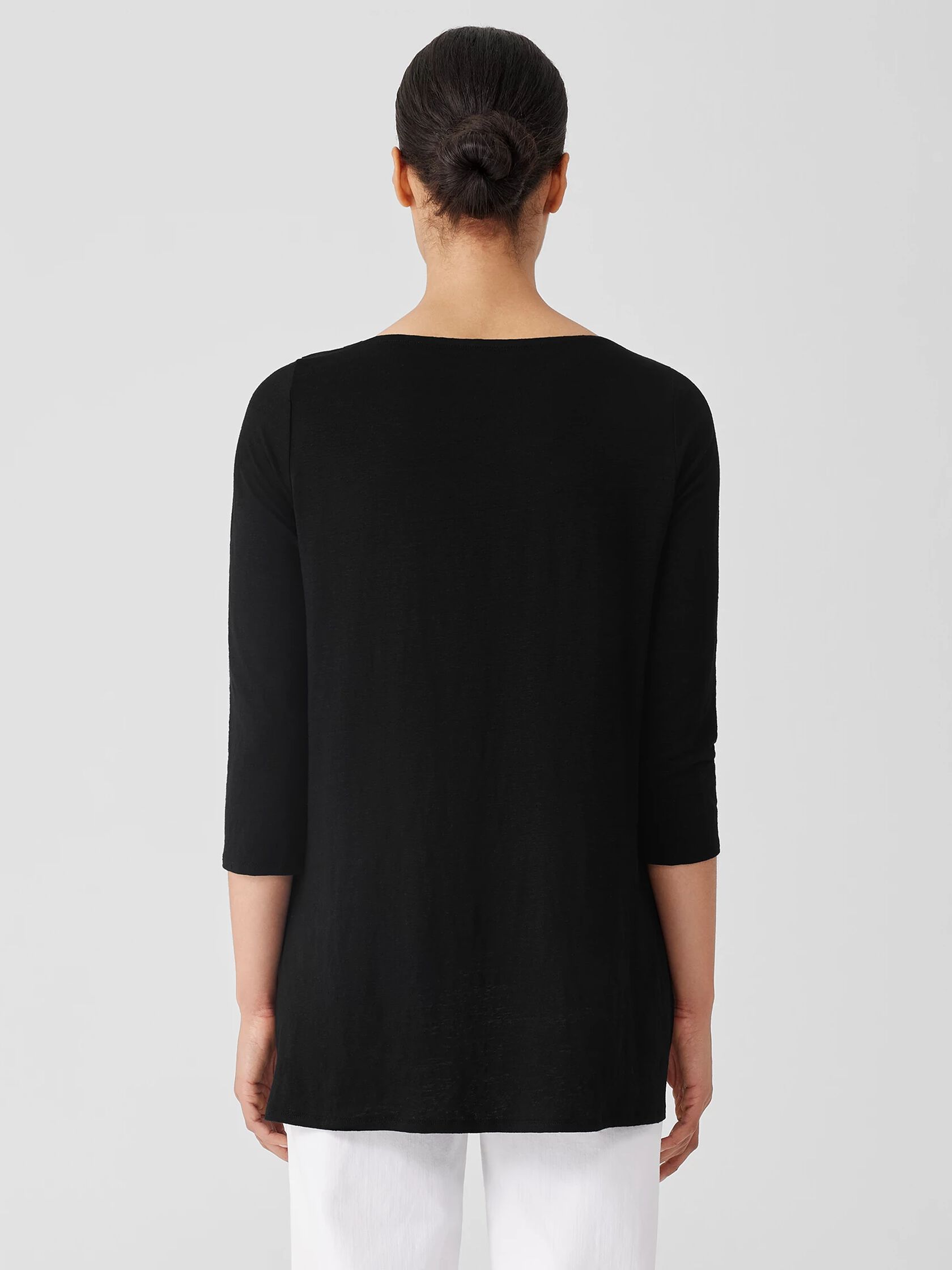 Organic Linen Jersey Bateau Neck Top