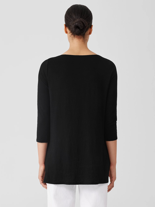 Organic Linen Jersey Bateau Neck Top