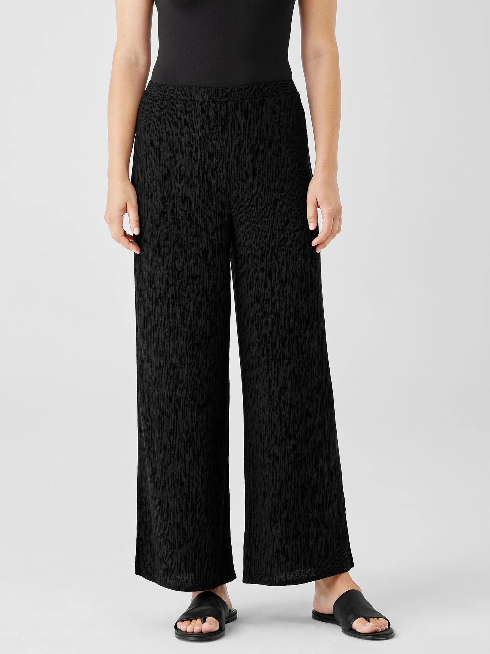 Woven Plisse Straight Pant