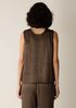 Textured Satin Curved V-Neck Tank