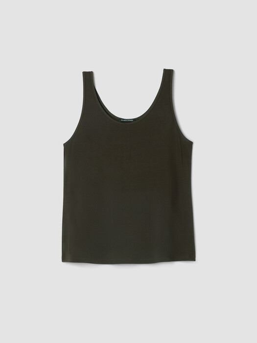 Stretch Silk Jersey Scoop Neck Tank