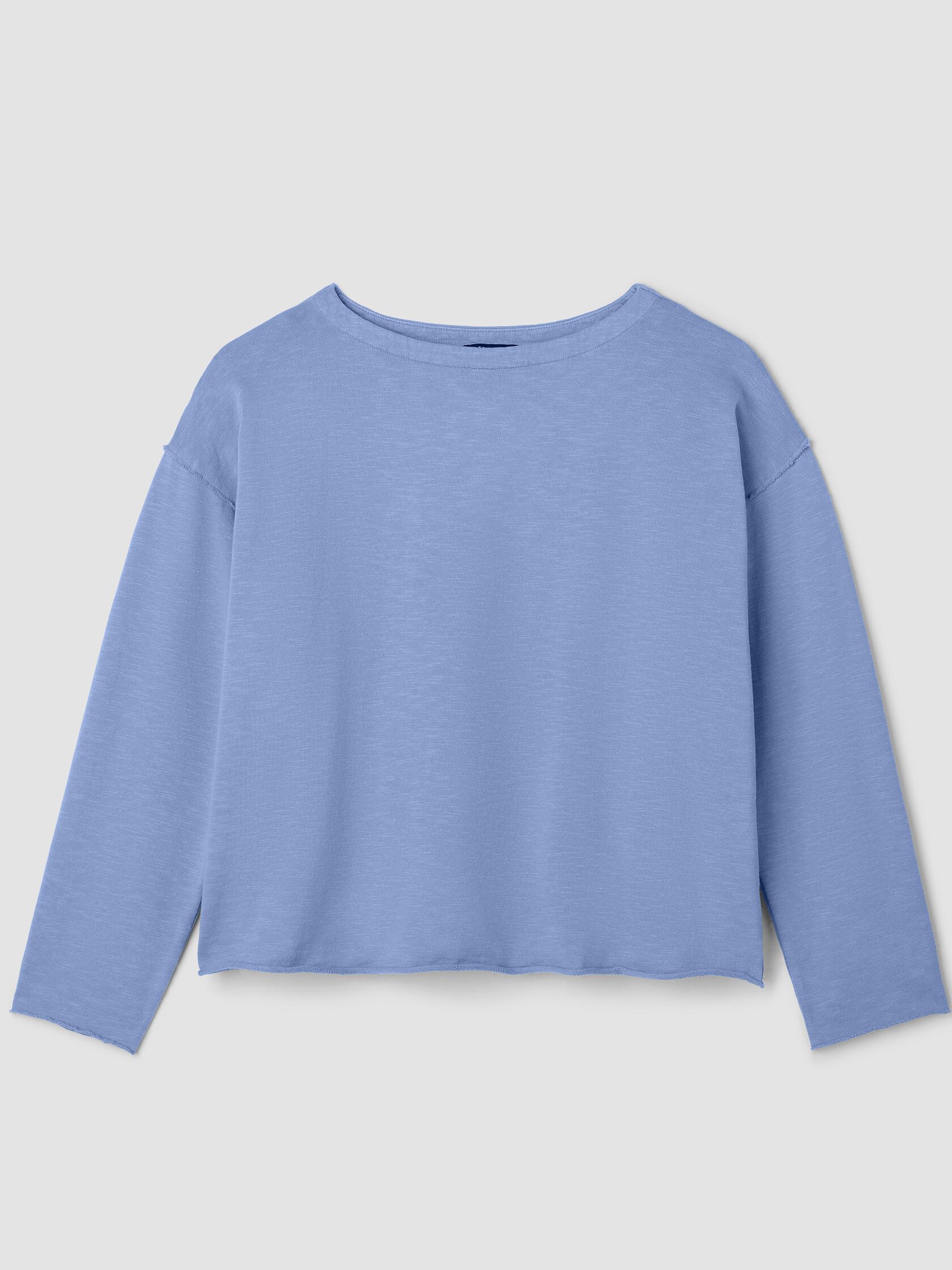 Garment-Dyed Organic Cotton Terry Bateau Neck Box-Top