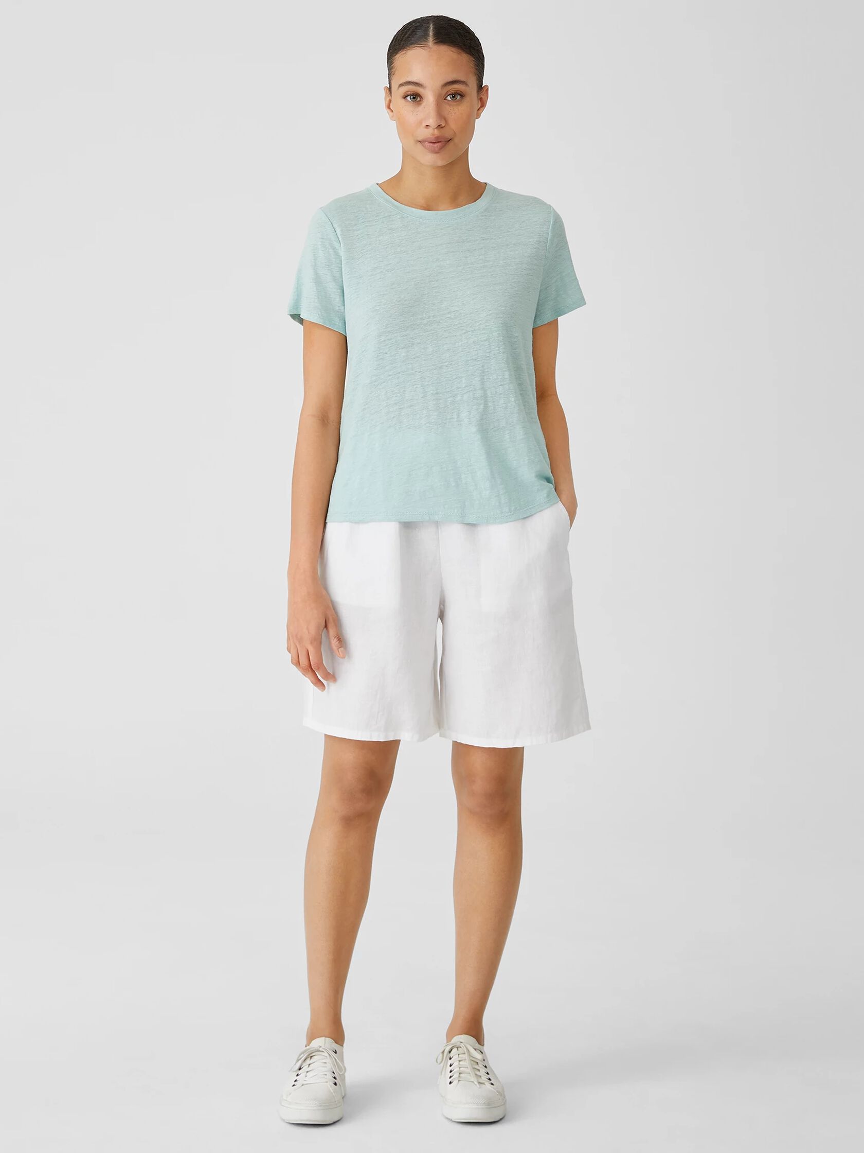 Organic Linen Jersey Crew Neck Tee