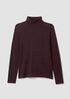 Sheer Cotton Blend Knit Turtleneck Top