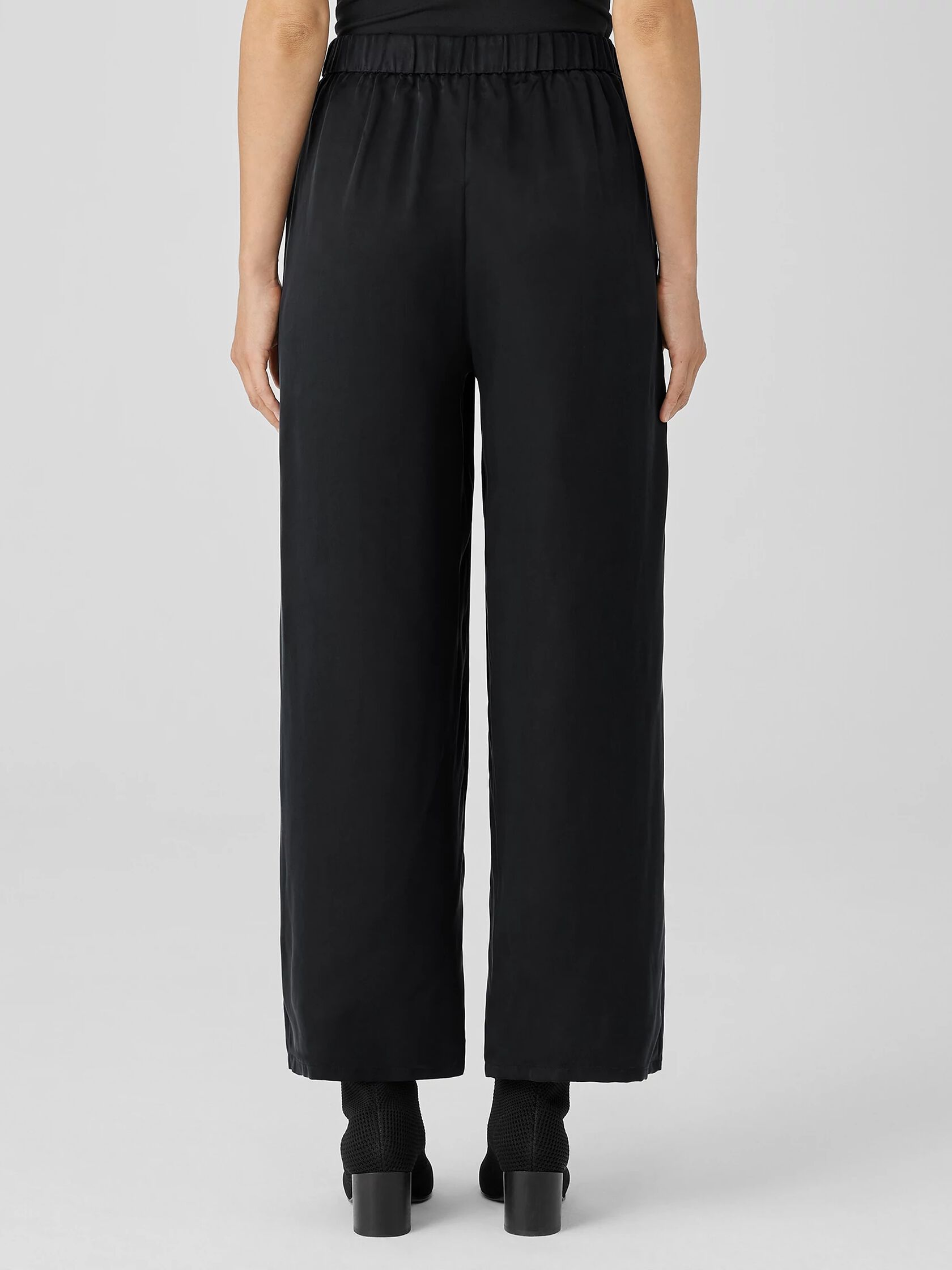 Sandwashed Cupro Wide-Leg Pant