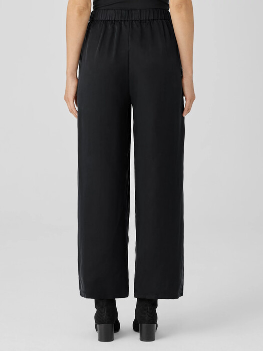 Sandwashed Cupro Wide-Leg Pant