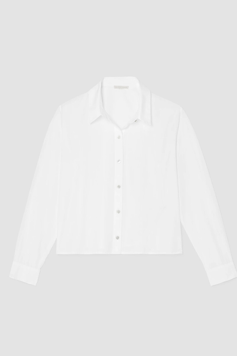 Washed Organic Cotton Poplin Classic Collar Short Shirt Washed Organic Cotton Poplin Classic Collar Short Shirt
