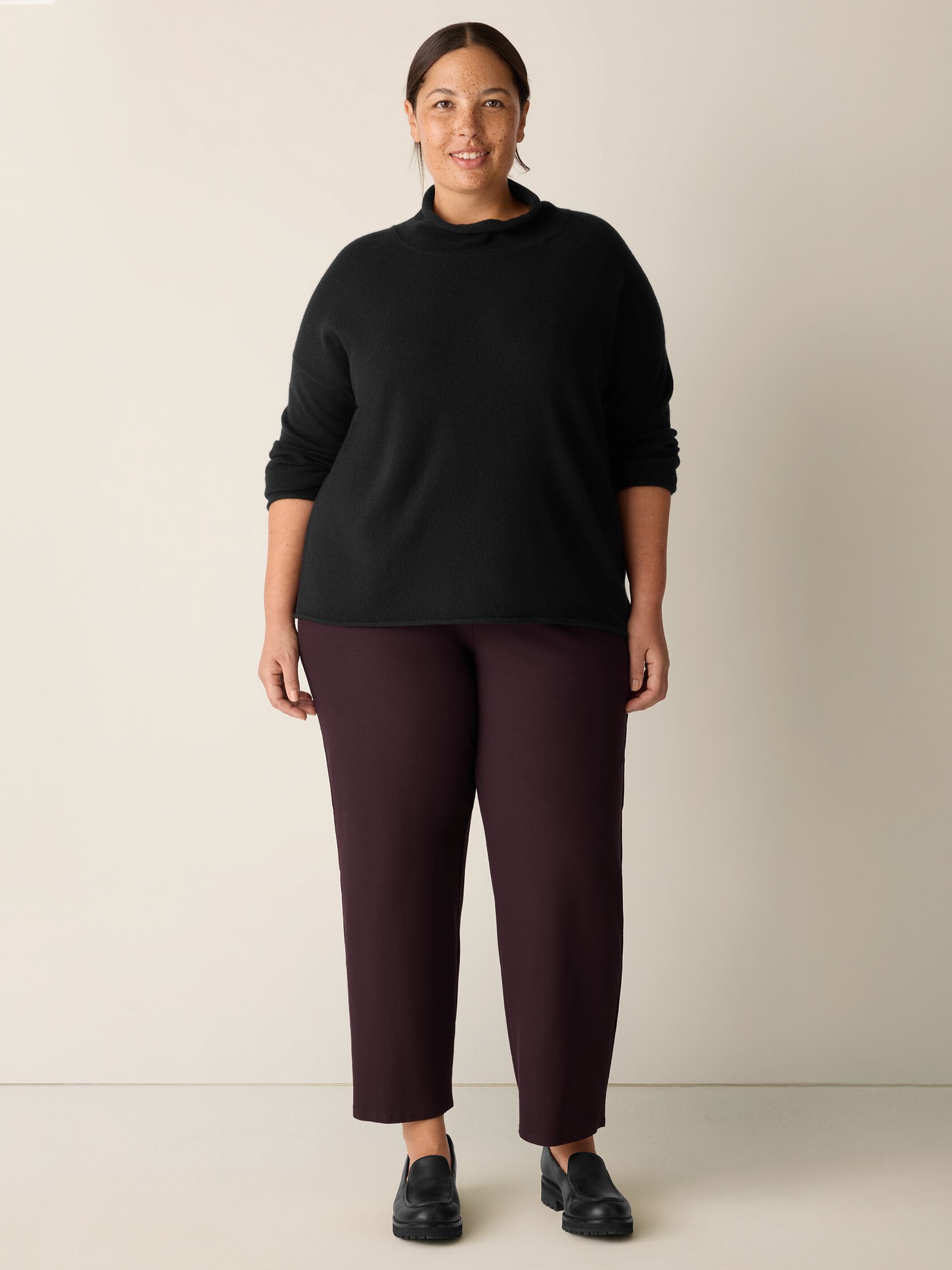 Washable Stretch Crepe Straight Pant