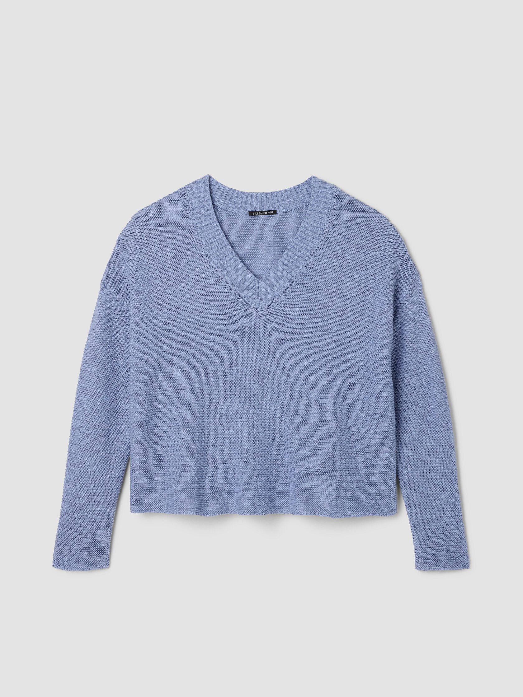 Organic Linen Cotton Slub V-Neck Top