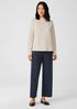 Crinkled Organic Cotton Funnel Neck Top