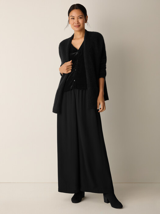 Silk Georgette Crepe Wide-Leg Pant