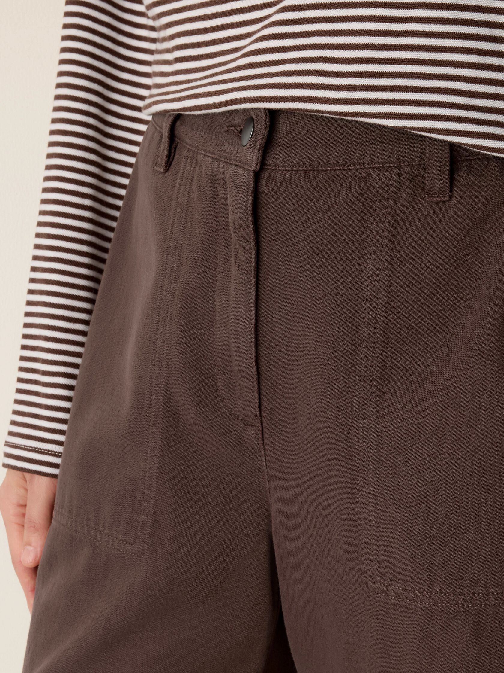Garment-Dyed Utility Cotton Wide-Leg Pant