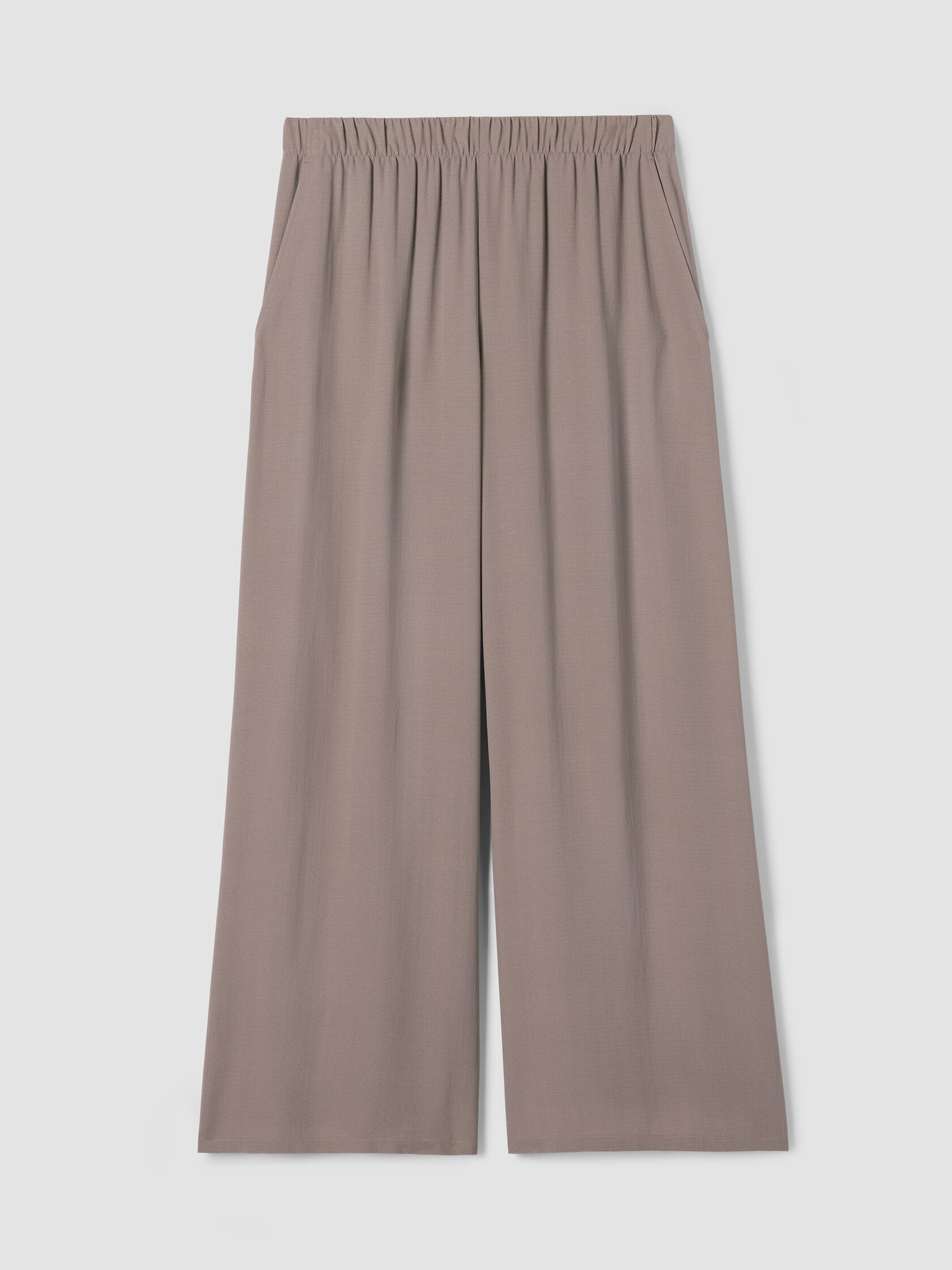 Silk Georgette Crepe Wide-Leg Pant