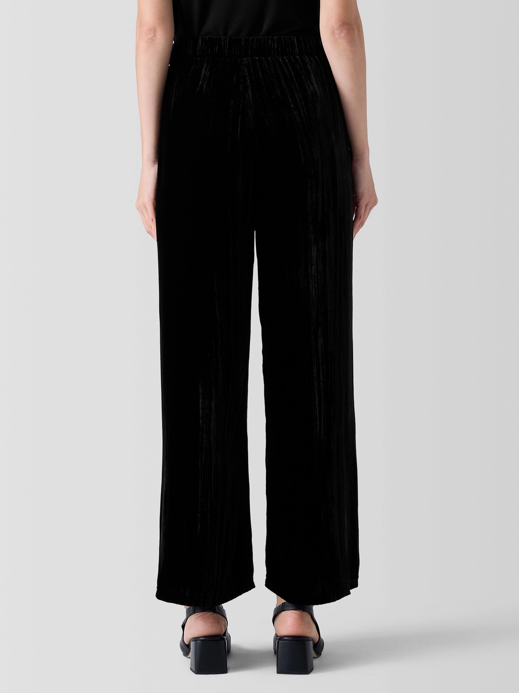 Crushed Velvet Wide-Leg Pant