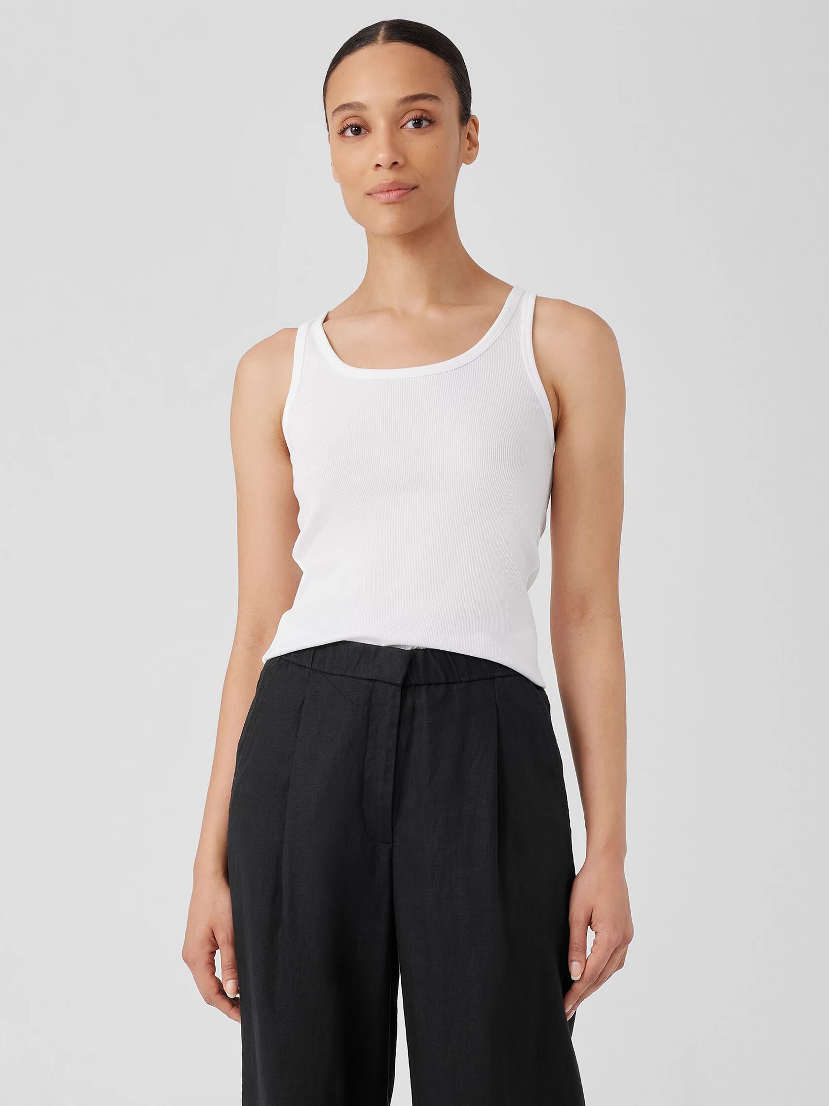 Organic Cotton Stretch Rib Slim Tank