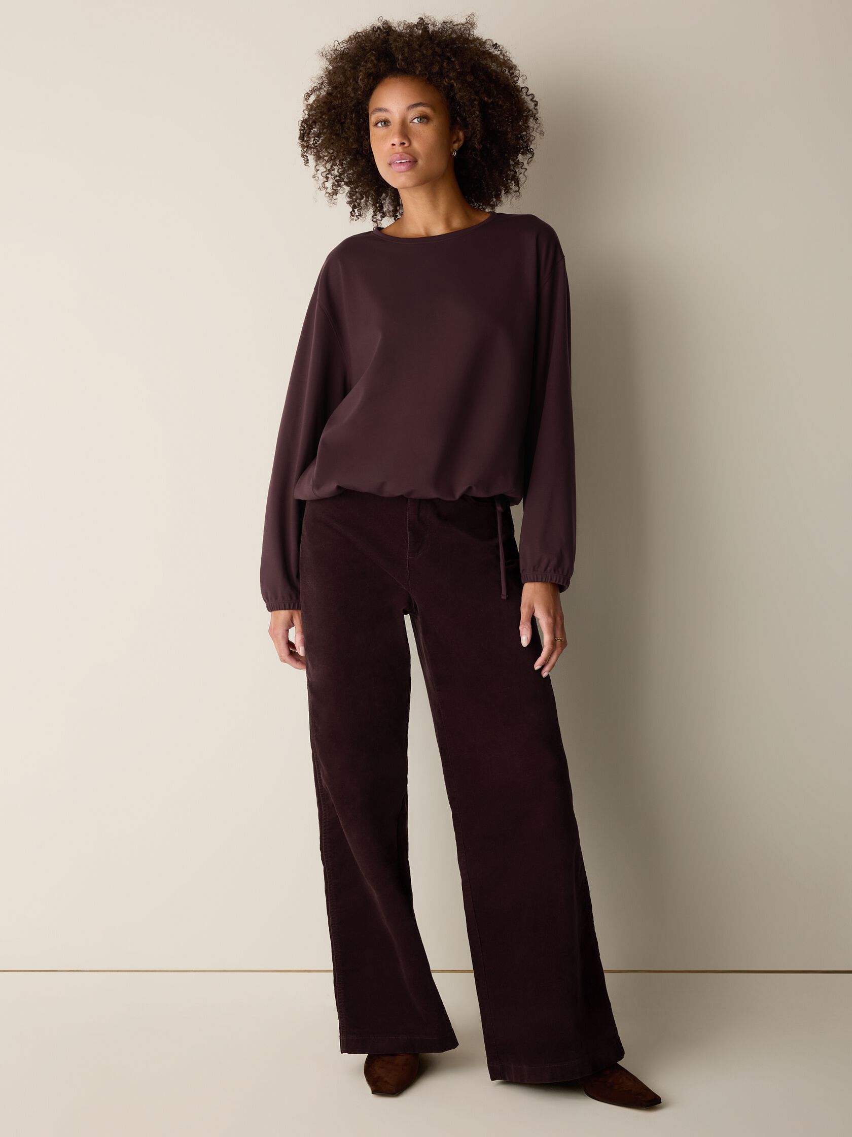 Lightweight Ponte Round Neck Top
