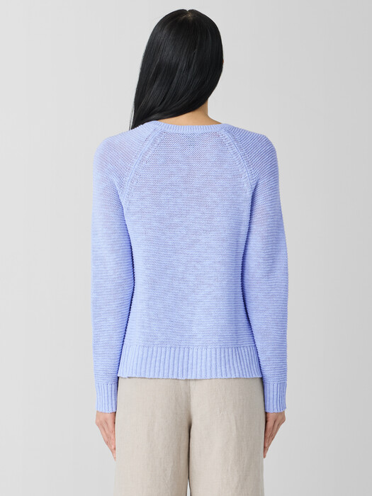 Organic Linen Cotton Slub Crew Neck Top