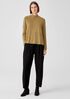 Sandwashed Cupro Knit Mock Neck Top