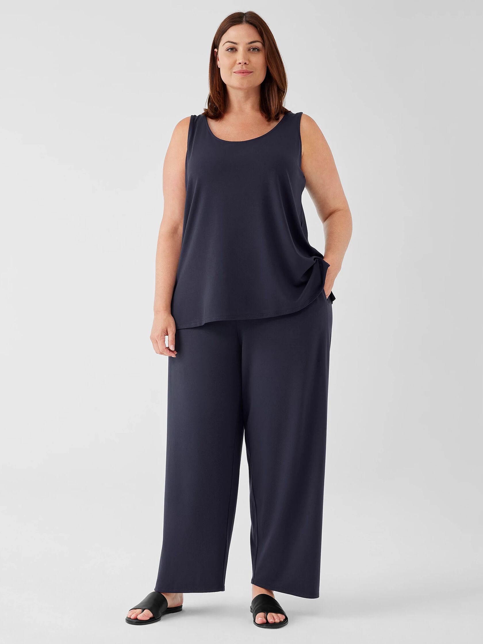 Stretch Jersey Knit Straight Pant