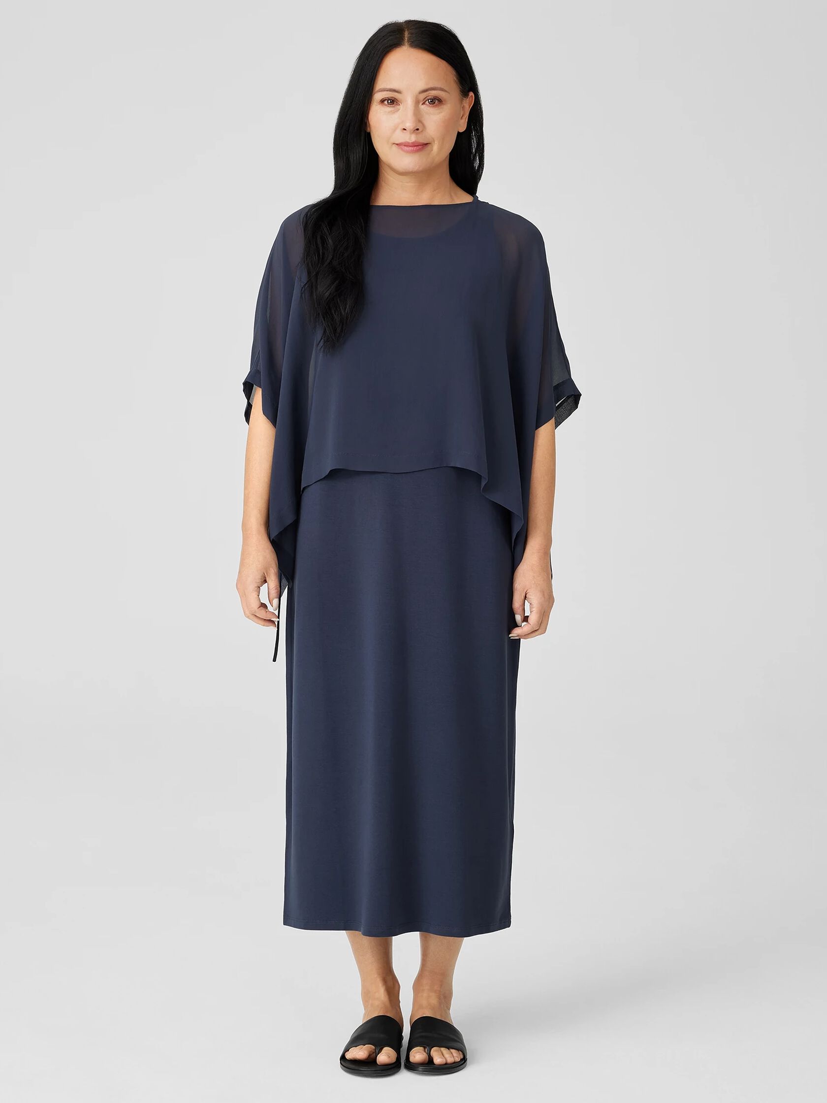 Sheer Silk Georgette Poncho