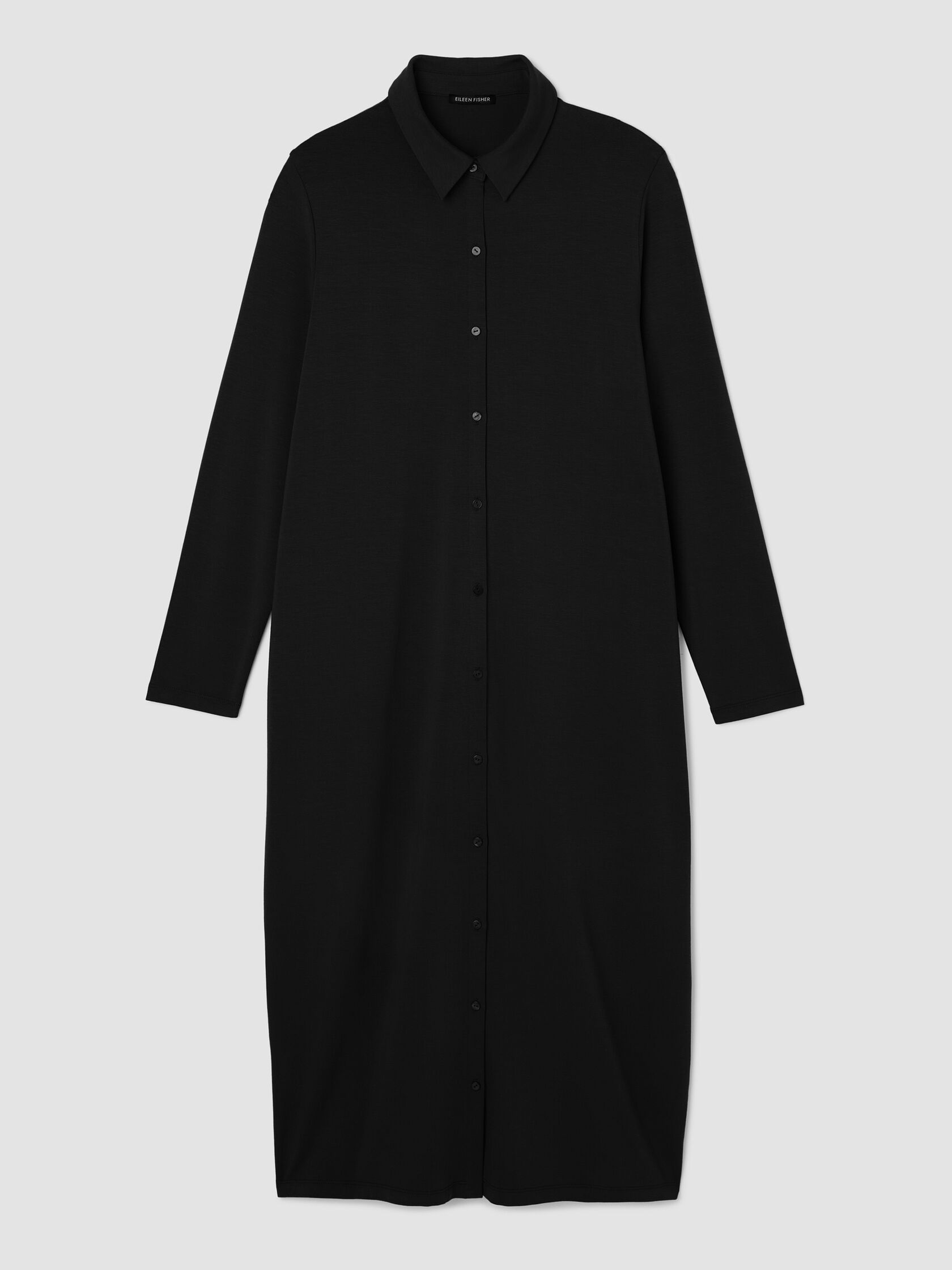 Stretch Jersey Knit Classic Collar Oval Dress