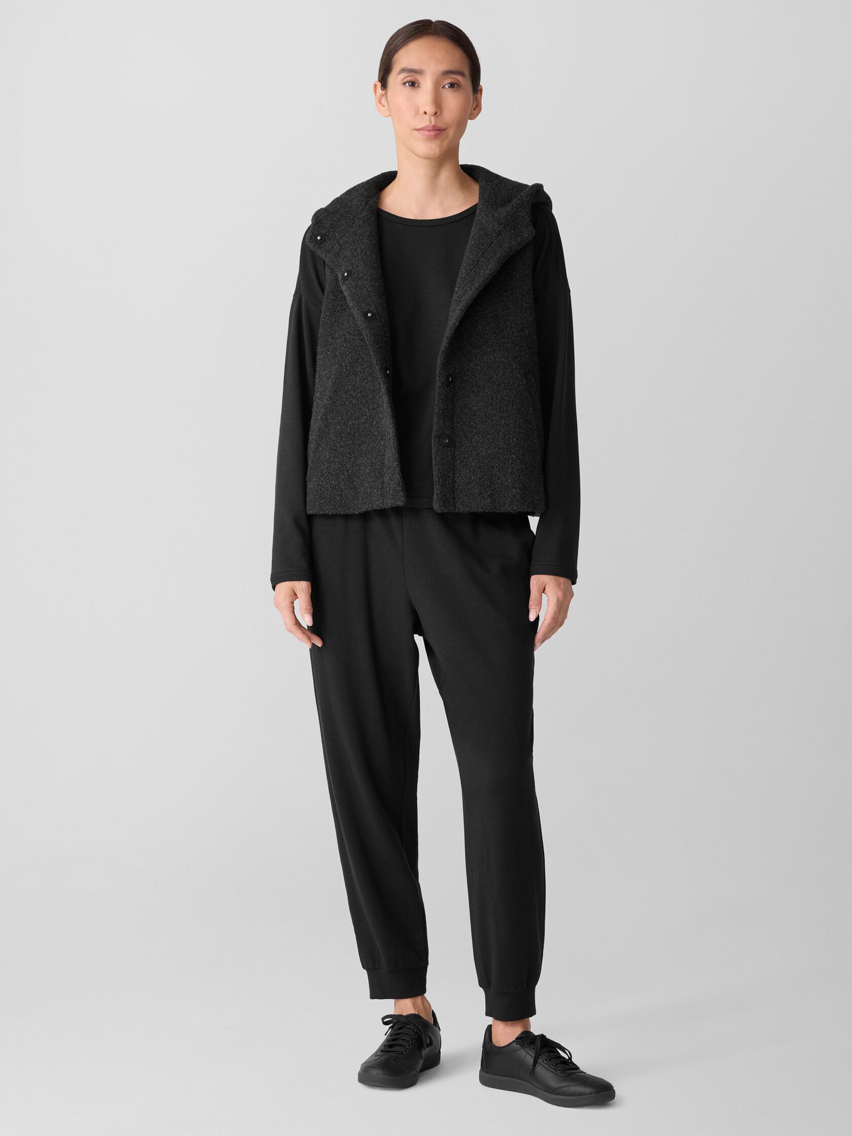 Cozy Brushed Terry Hug Round Neck Box-Top