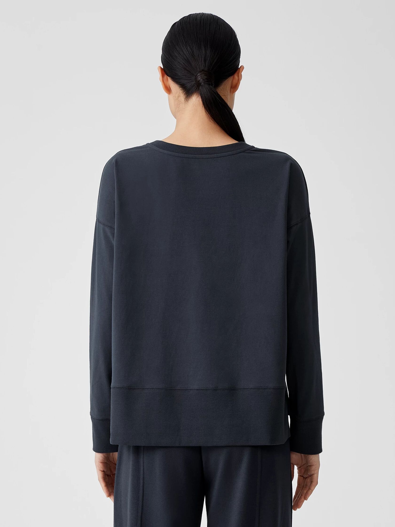 Traceable Cotton Jersey Crew Neck Top