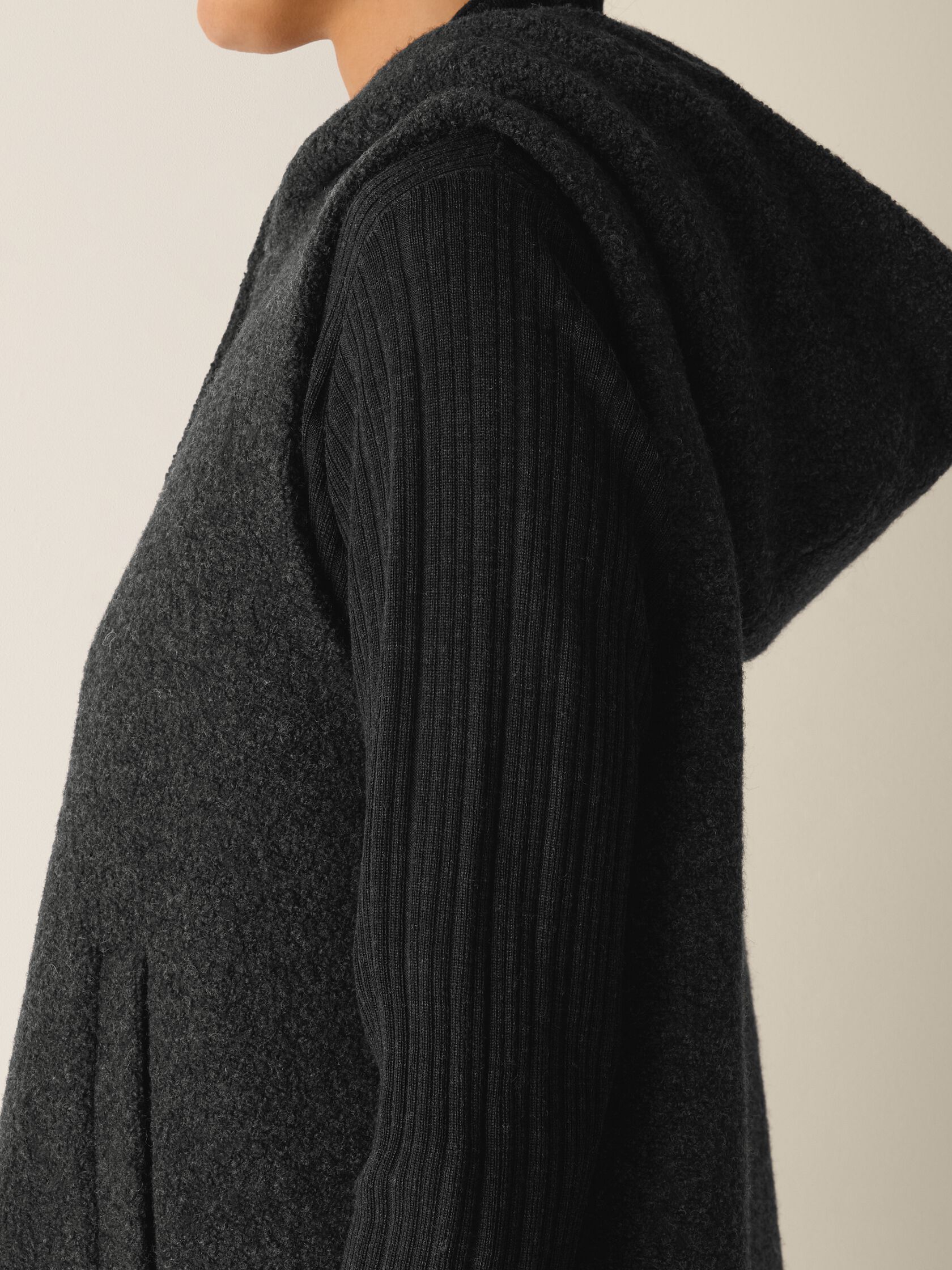Cozy Recycled Wool Boucle Hooded Vest