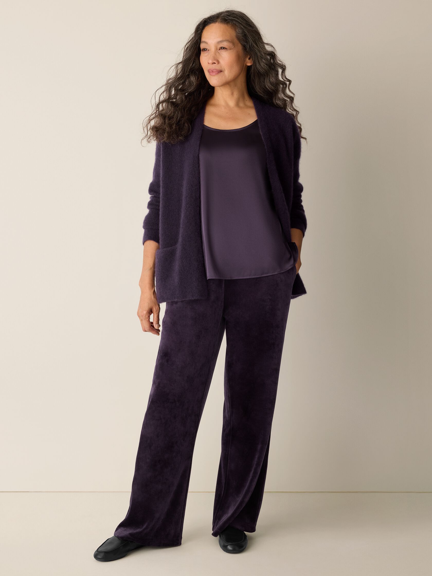 Stretch Silk Charmeuse Scoop Neck Tank